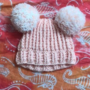 Handmade knitted teddy bear hat